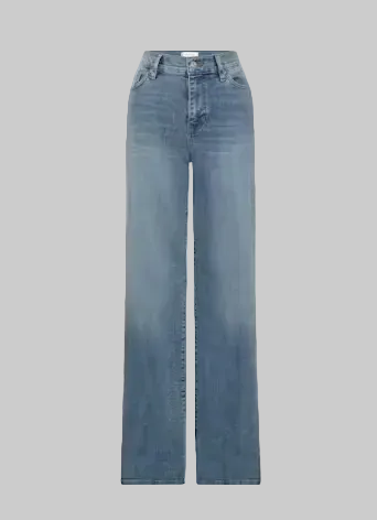 FRAME Le Slim Hi Rise Palazzo Long Jean in Gossamer