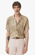 John Varvatos S/S Camp Collar Shirt in Leopard Degrad