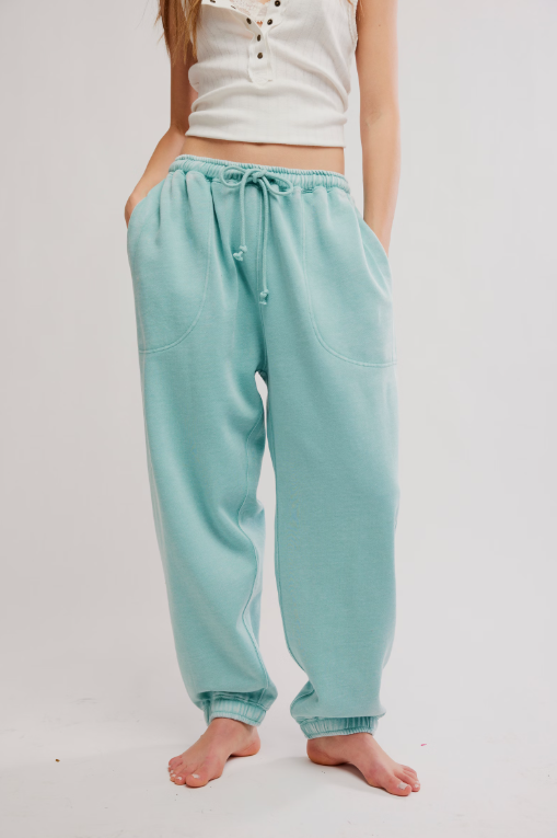 Free People Slow It Down Jogger in Aqua