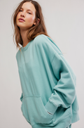 Free People Slow It Down Pullover in Aqua