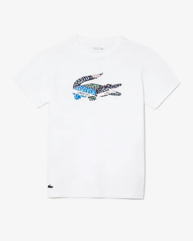 Lacoste Logo Cotton Jersey Sport T-shirt - White