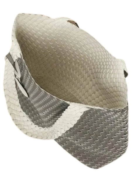 Ilse Jacobsen Reversible Tote Bag in Falcon/Eggwhite