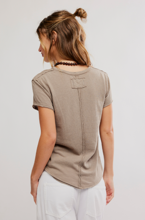Free People Short Sleeve Nova Tee in Caiman