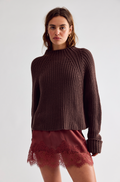 Free People Low Tide Pullover in Chocolate