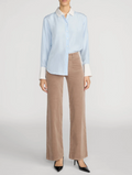 FRAME Le Slim Palazzo Modernist Pocket Corduroy in Soft Taupe