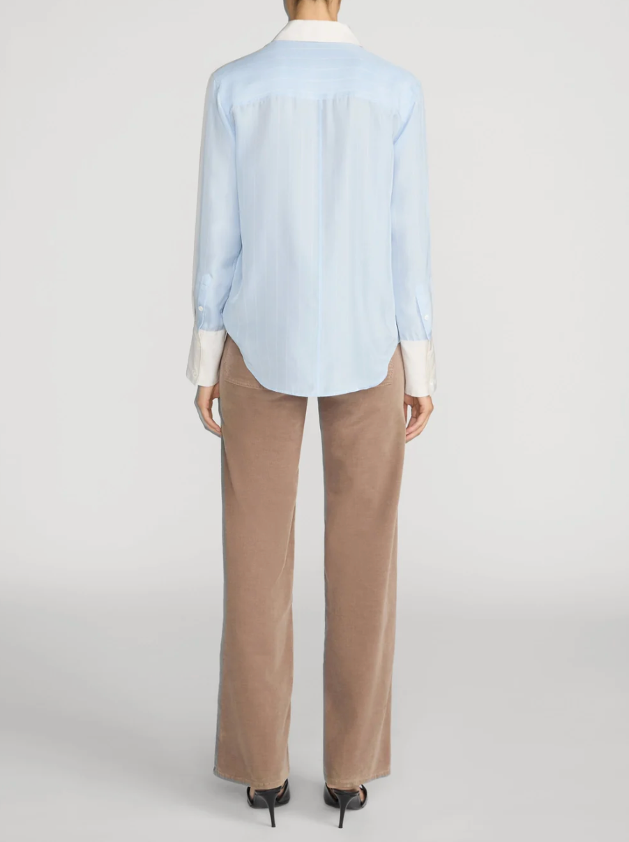 FRAME Le Slim Palazzo Modernist Pocket Corduroy in Soft Taupe