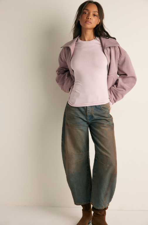 Free People So Soft Seamless Modal Long Sleeve in Orchid