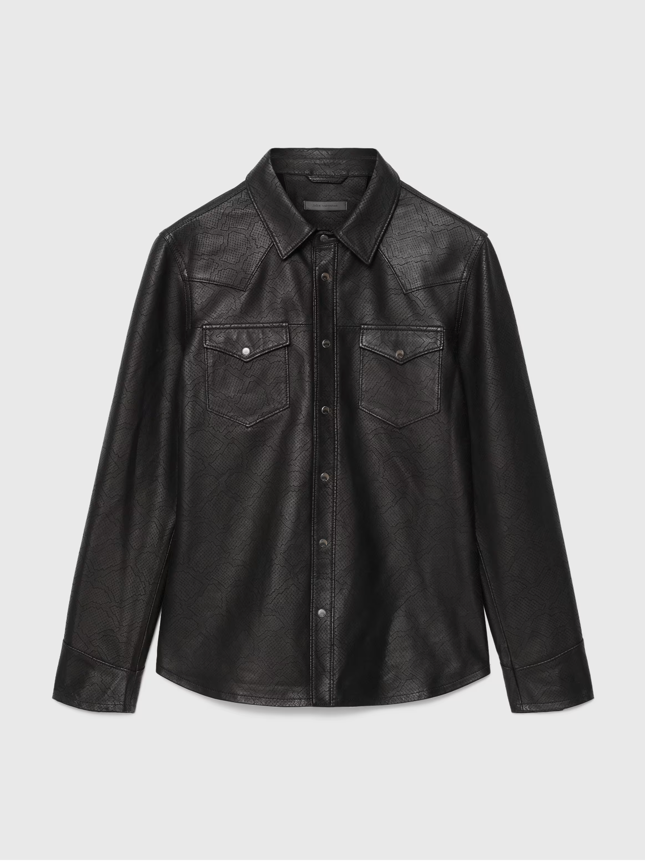 John Varvatos SAGE Leather Shirt Jacket in Black