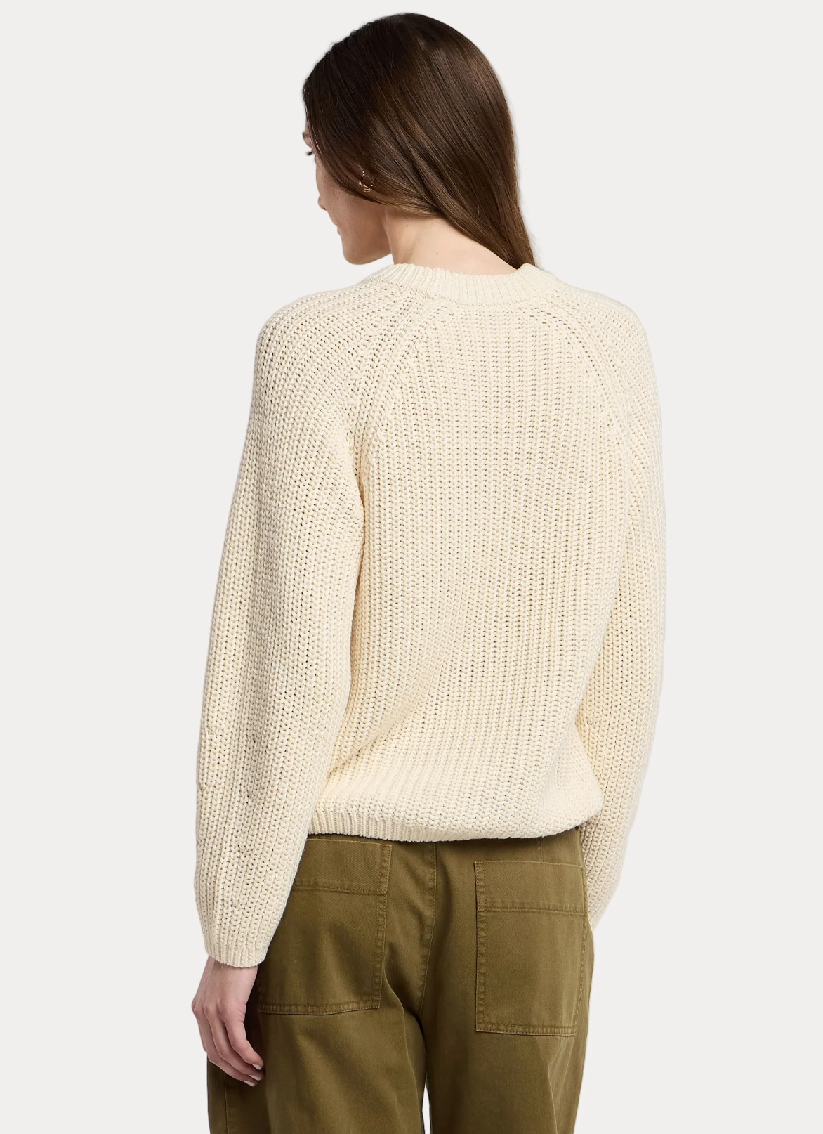 Velvet Ember Chunky Pima Cotton Sweater in Ivory
