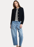 Velvet Lisabeth Pima Cotton Cardigan in Navy