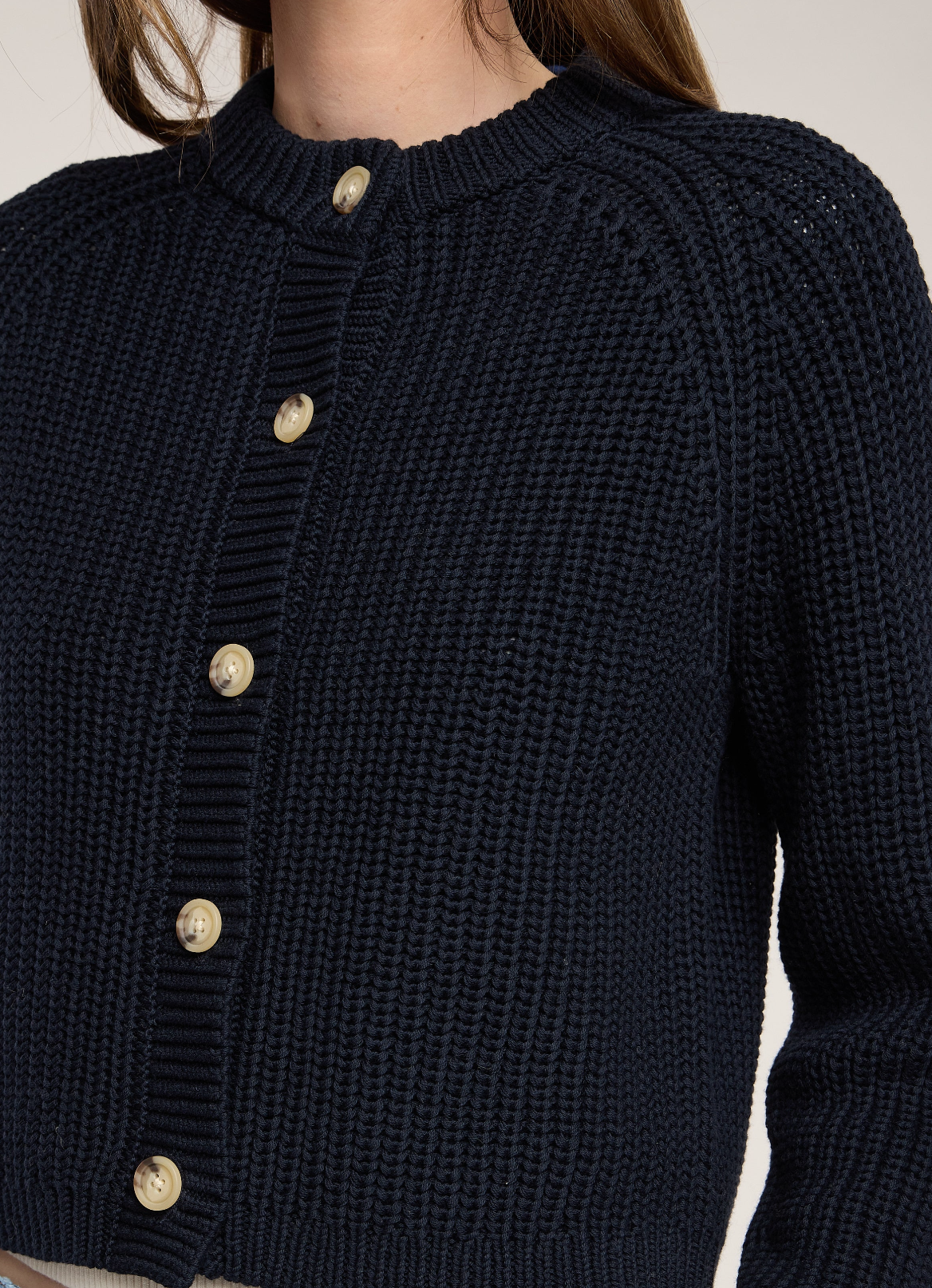 Velvet Lisabeth Pima Cotton Cardigan in Navy