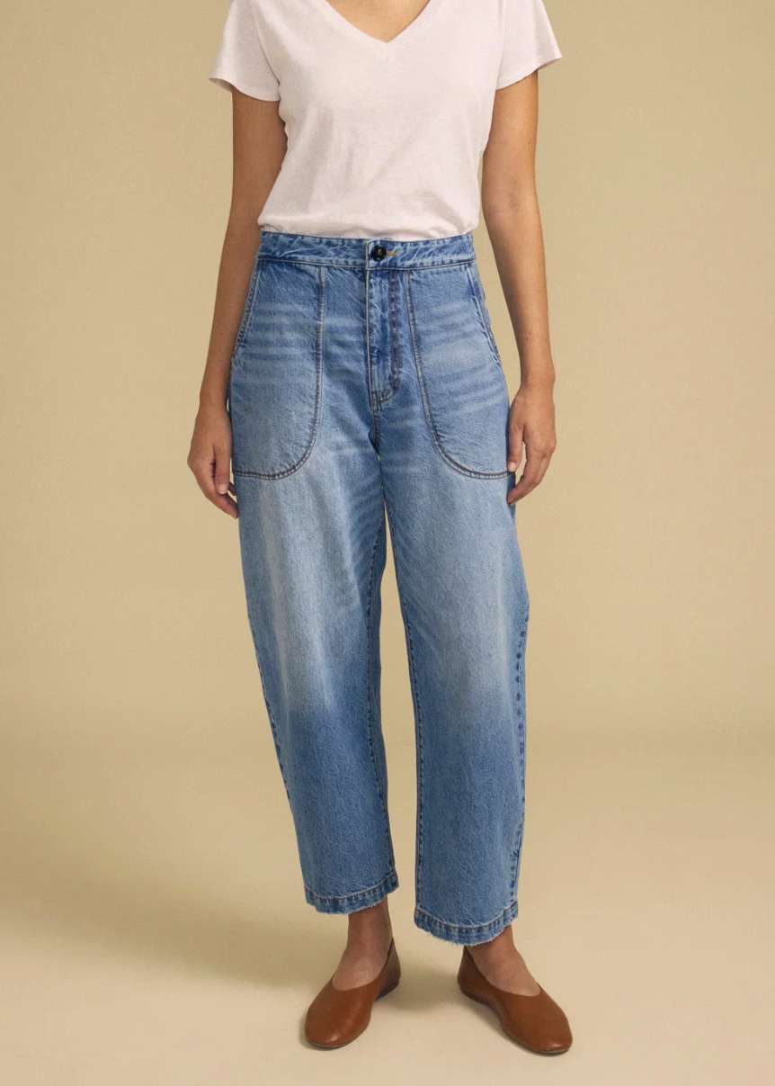 Velvet Esmeralda High Twill Cotton Denim Pant in Indigo