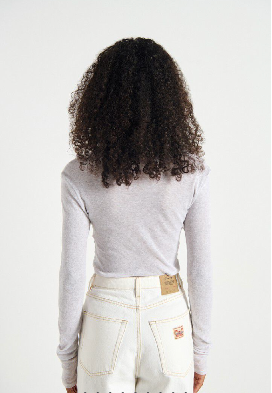American Vintage MASSACHUSETTS Rolled Neck Tee in Heather Grey