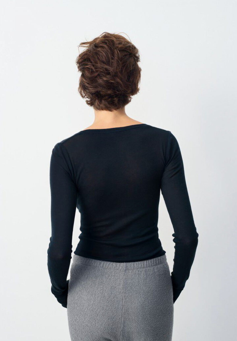 American Vintage MASSACHUSETTS Long Sleeve Tee in Navy