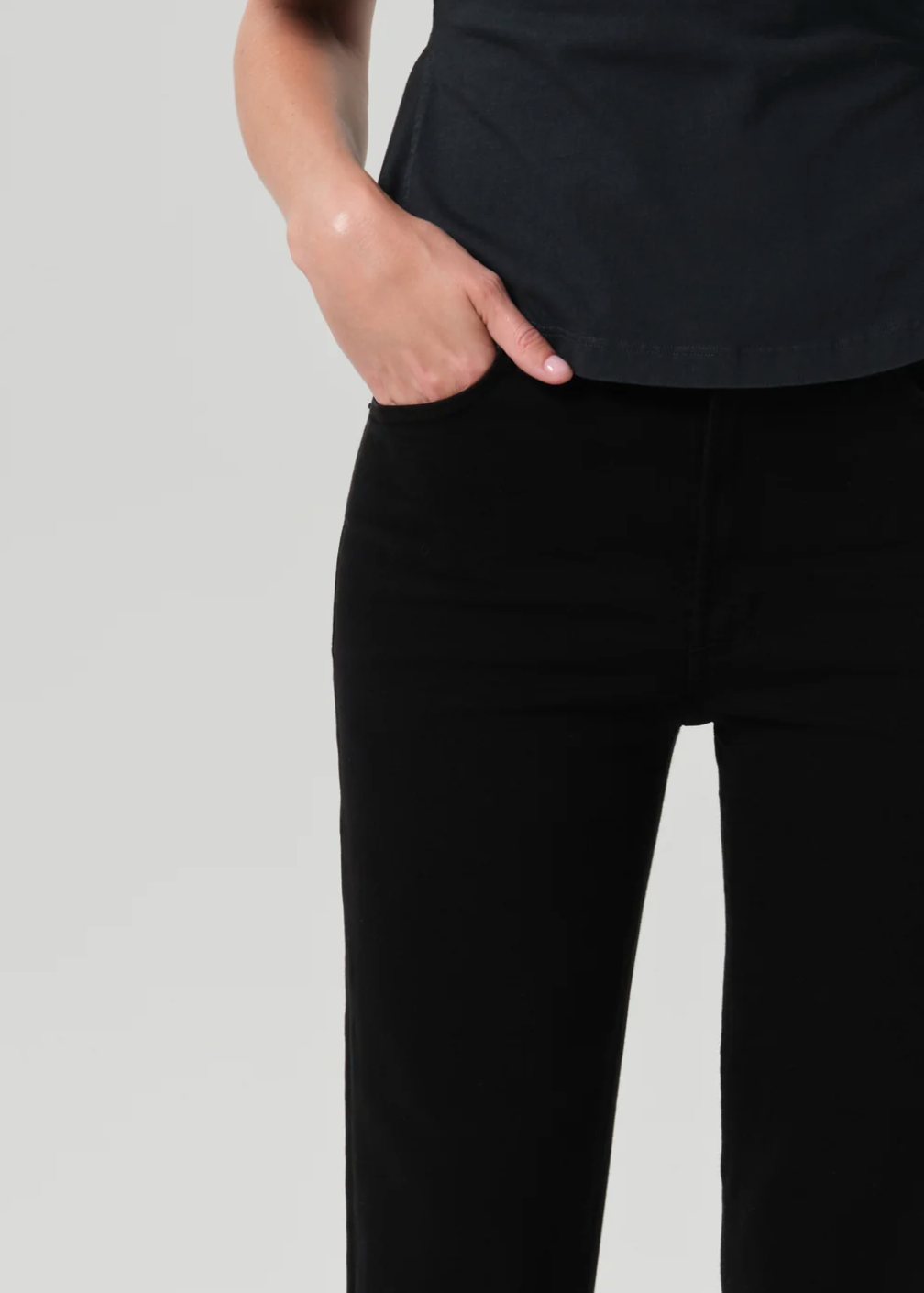 Citizens of Humanity Caia High Rise Straight Leg in Plush Black