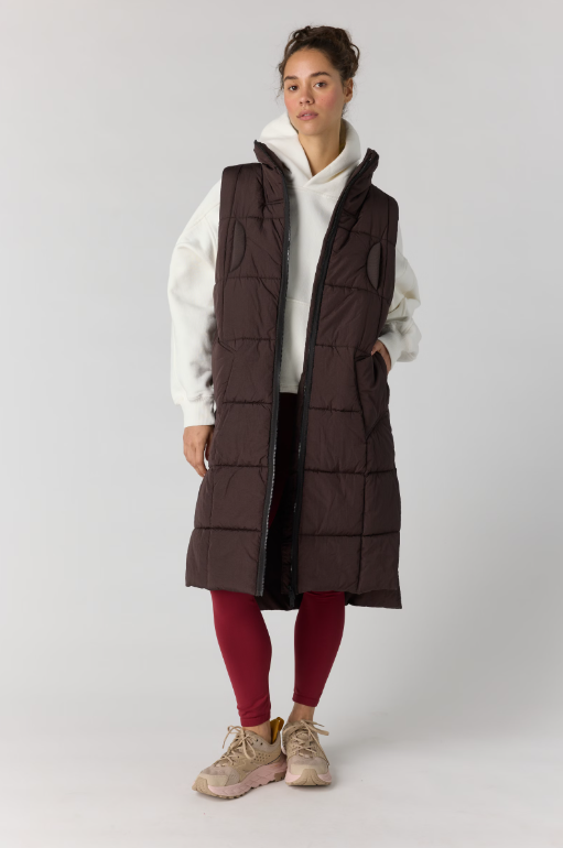 Free People On The Move Packable Vest in Chocolate