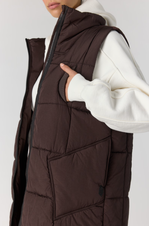 Free People On The Move Packable Vest in Chocolate