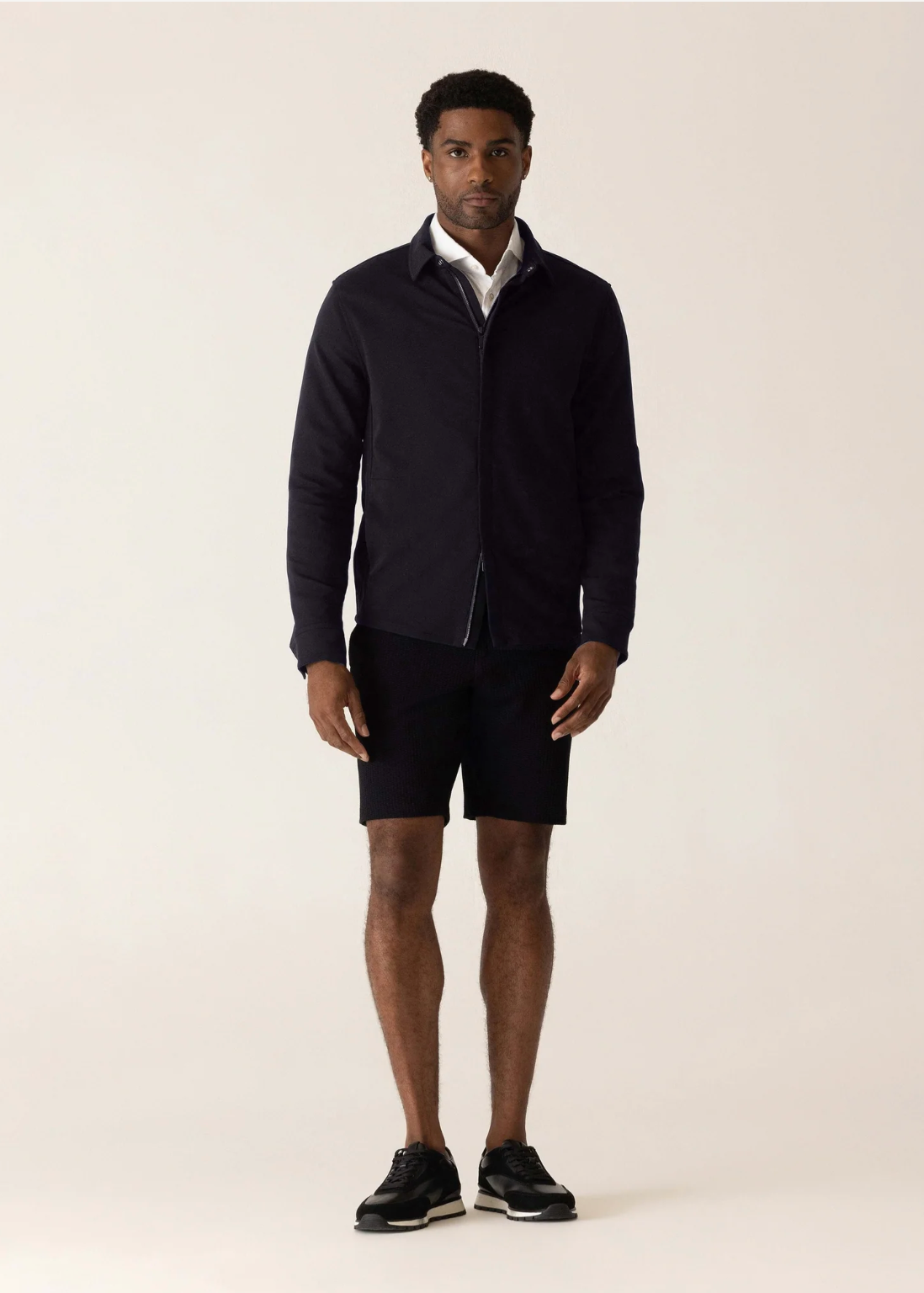 DEKE LS Getaway Shirt Jacket in Twilight Twill Jersey - Black