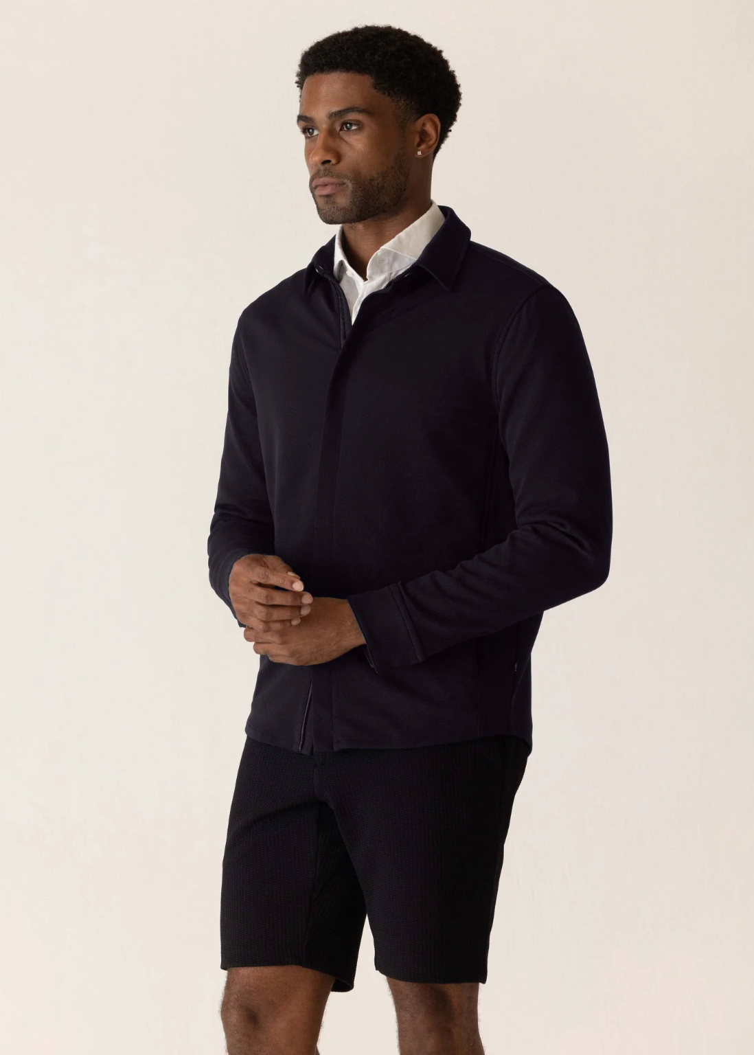 DEKE LS Getaway Shirt Jacket in Twilight Twill Jersey - Black