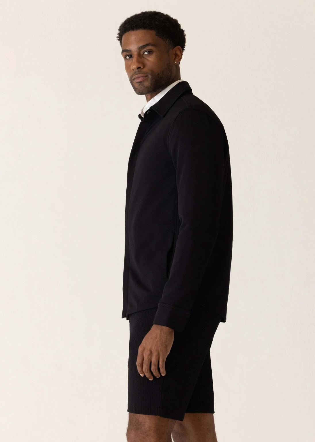 DEKE LS Getaway Shirt Jacket in Twilight Twill Jersey - Black