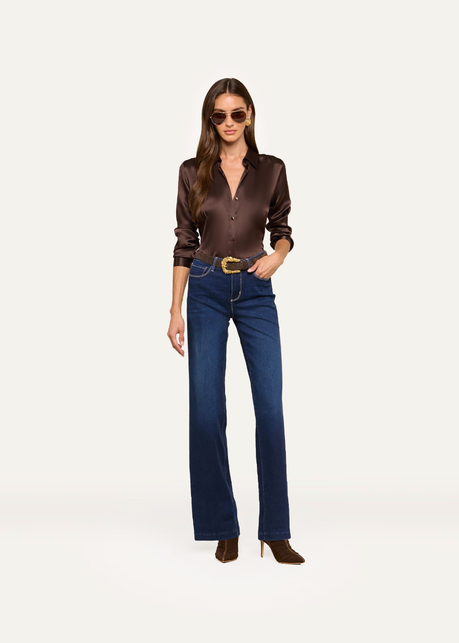 L'AGENCE Scottie Hi Rise Wide Leg jean in Robles