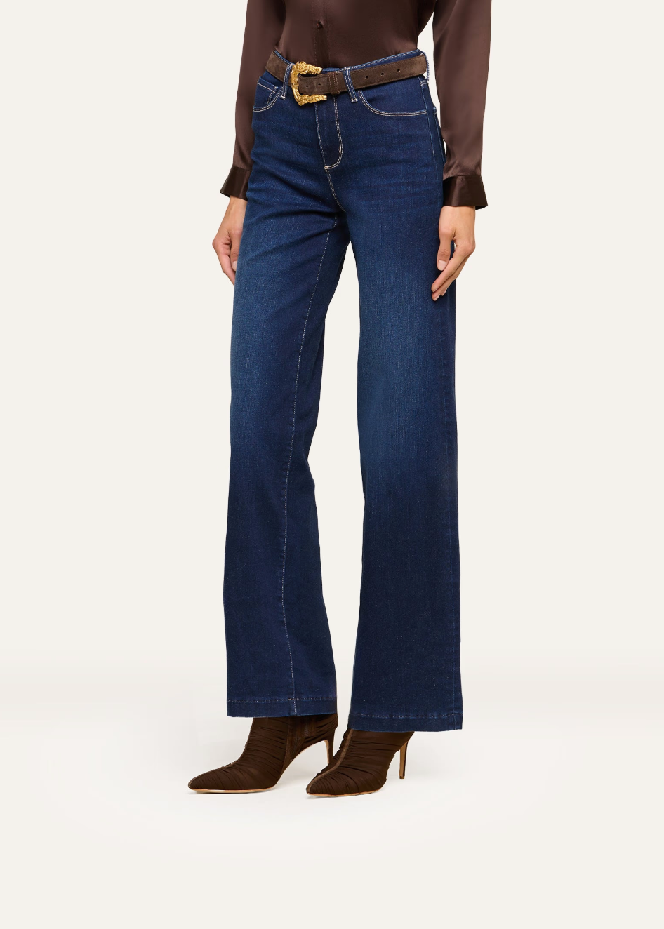 L'AGENCE Scottie Hi Rise Wide Leg jean in Robles