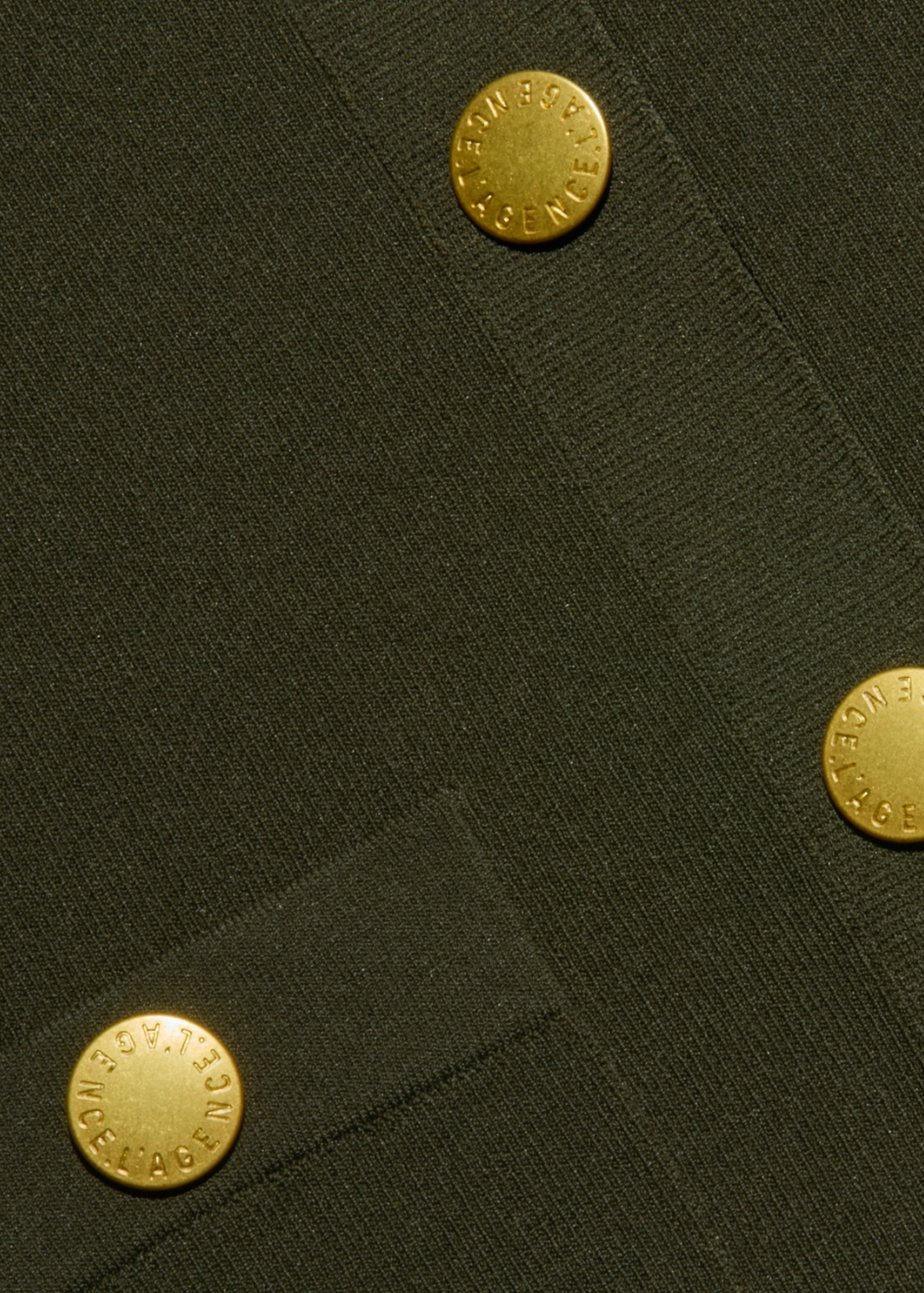 L'AGENCE Osiris Collared Cardigan in Army/Gold