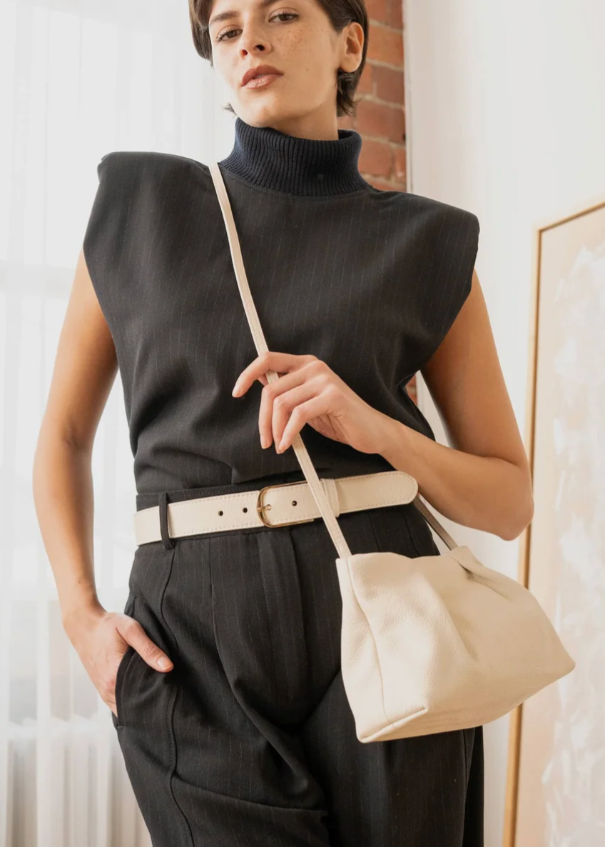 Brave Taylor Clutch Bag in Black Pebbled Leather