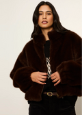 Sanctuary Everest Faux Fur Bomber in Espresso Martini