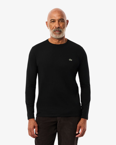 Lacoste Crew Neck Pima Cotton Jersey L/S T-shirt - Black