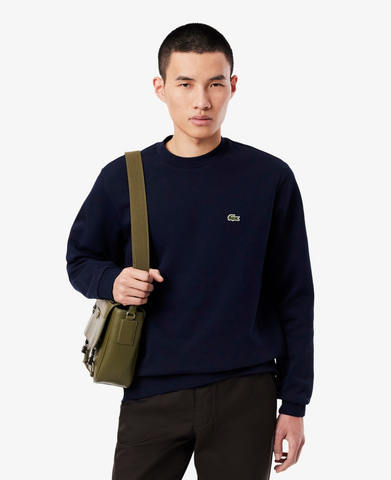 Lacoste Cotton Fleece Crew Neck Sweatshirt - Navy