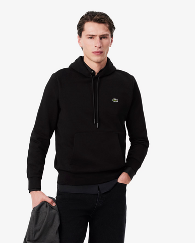 Lacoste Cotton Fleece Hoodie - Black