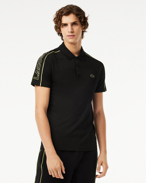 Lacoste Slim Fit Tech Pique Movement Polo - Black/Yellow