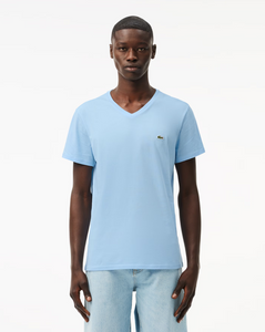Lacoste V-neck Pima Cotton T-shirt - Overview Blue