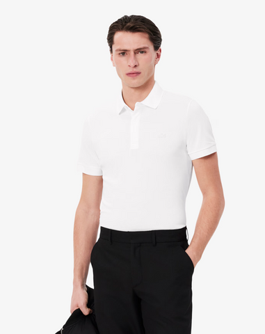 Lacoste Regular Fit Stretch Cotton Paris Polo  - White