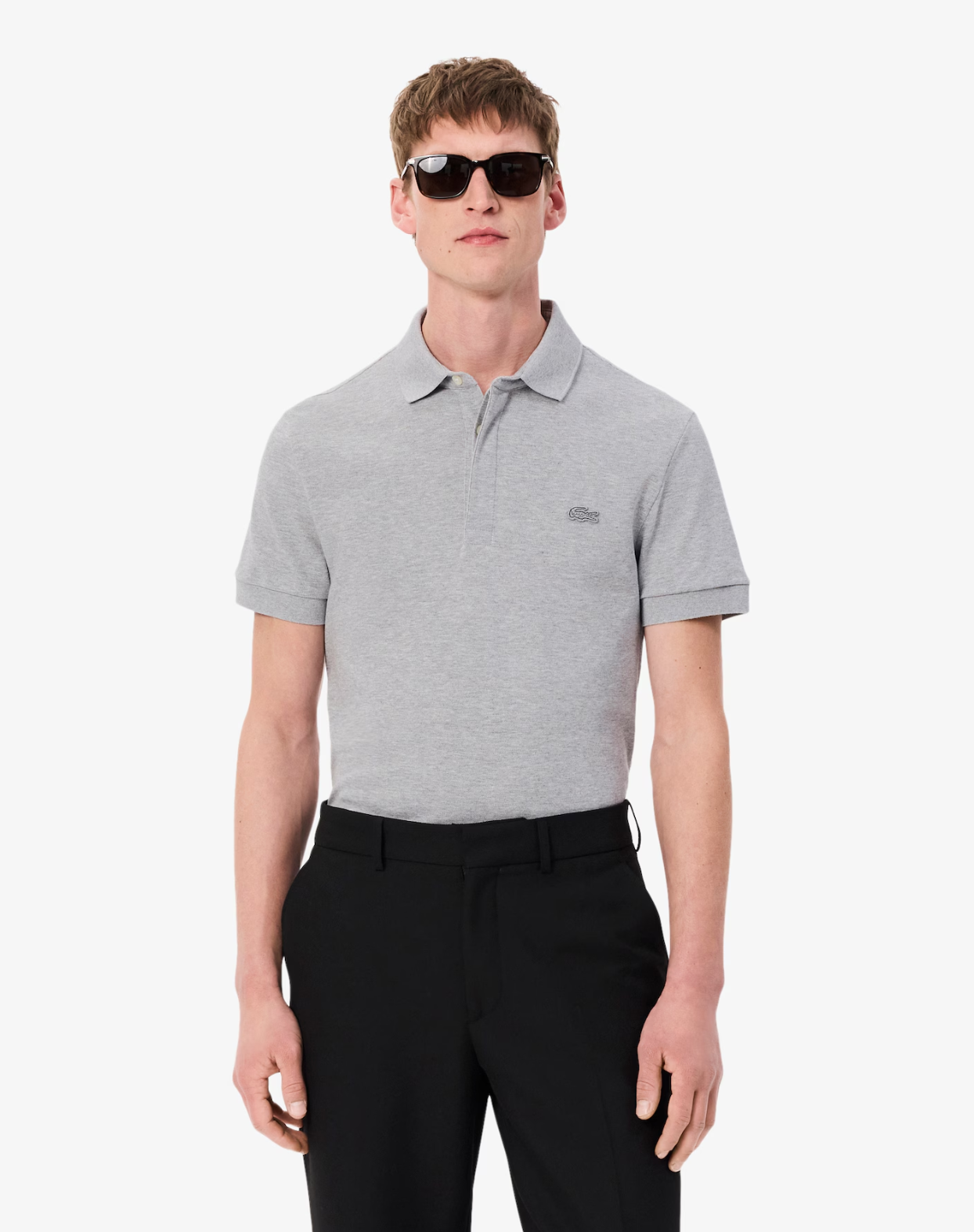 Lacoste Men's Regular Fit Stretch Cotton Paris Polo -  Silver