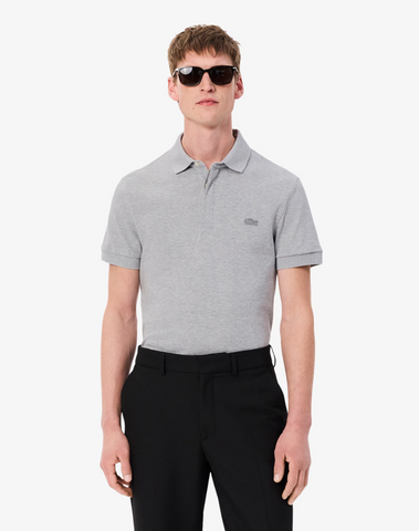 Lacoste Regular Fit Stretch Cotton Paris Polo -  Silver