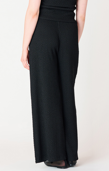 Black Tape Textured Flowy Wide Leg Pants in Black