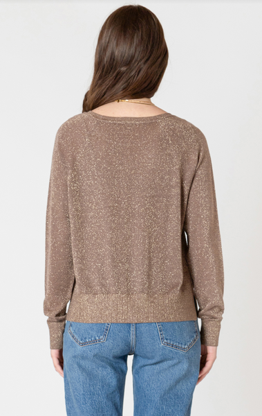 Black Tape Raglan Lurex Sweater in Taupe Shimmer