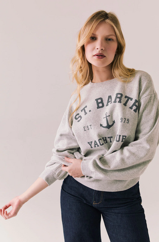 Chaser St. Barth Yacht Club Pullover in Heather Grey