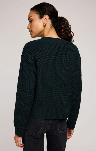 Gentle Fawn Marcie Cable Knit Sweater in Winter Green