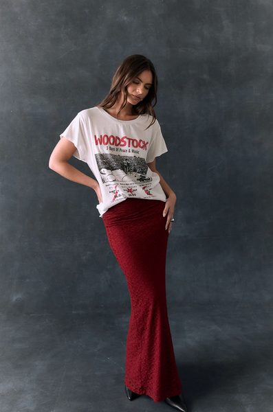 Chaser Woodstock Peace and Music Tee in White