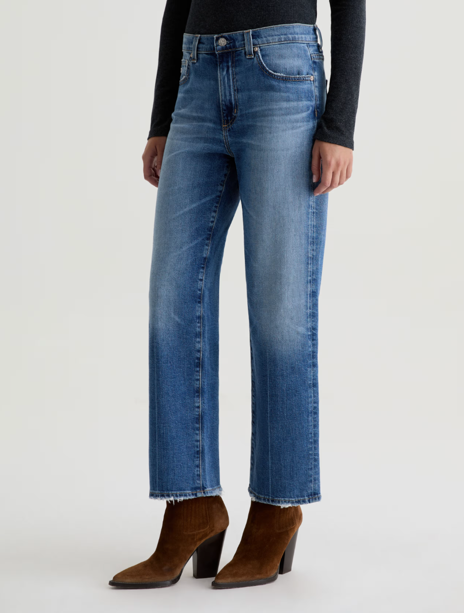 AG Brinley Mid-Rise Straight Crop Jean in 17 Years Mystery