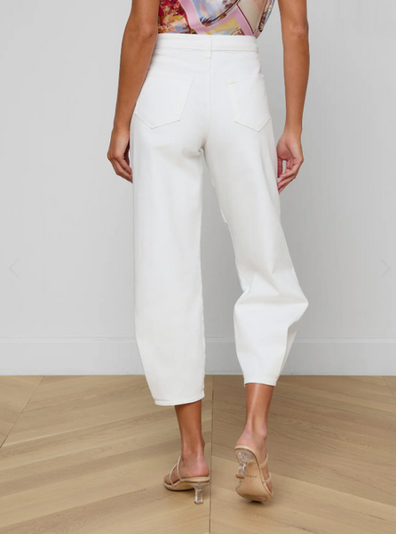 L'AGENCE Krista H/R Tapered Leg Jean in Blanc