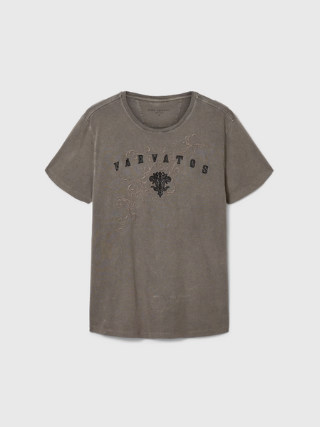 John Varvatos VARVATOS MONOGRAM Crew Tee - Flagstone Grey
