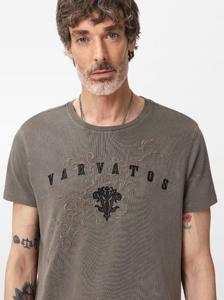 John Varvatos VARVATOS MONOGRAM Crew Tee - Flagstone Grey