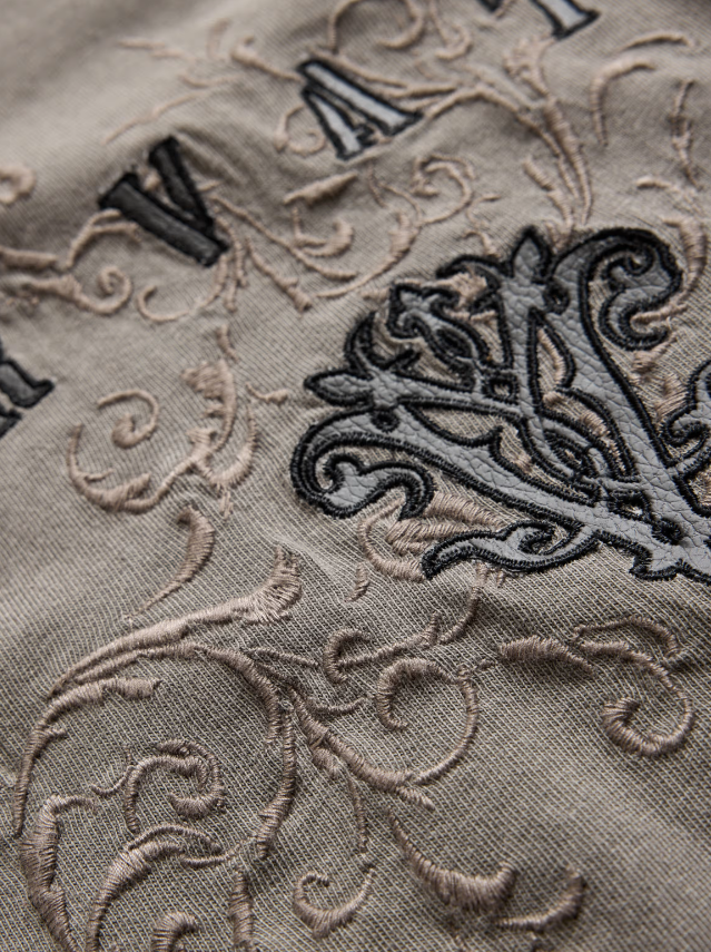 John Varvatos VARVATOS MONOGRAM Crew Tee - Flagstone Grey