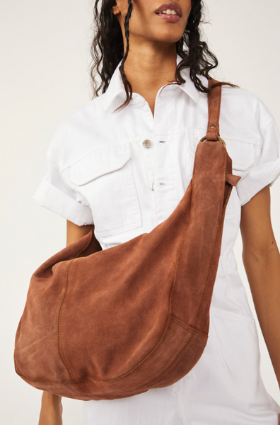 Free People Roma Suede Tote in Rust