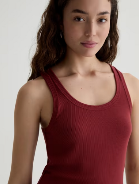 AG Ashley Rib Knit Tank in Adobe Clay