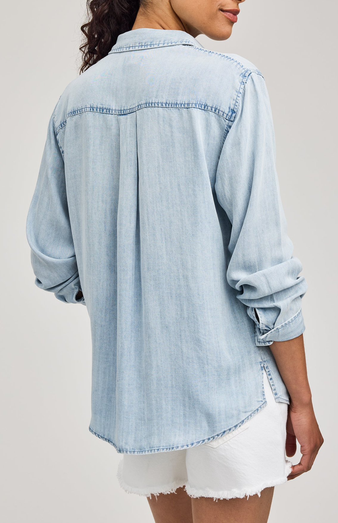 Gentle Fawn Ozzy Tencel L/S Button Up Top in Light Blue